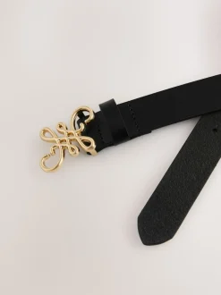 Noir - Ceinture Regular Statement en cuir à boucle