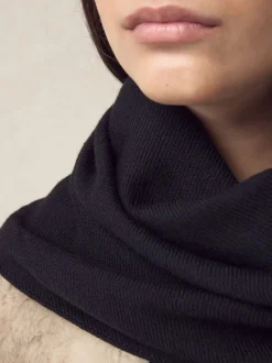 Noir - Écharpe châle Premium Made in Italie en sergé poids moyen