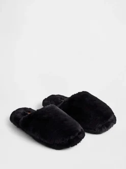 Noir - Chaussons Gap en fausse fourrure