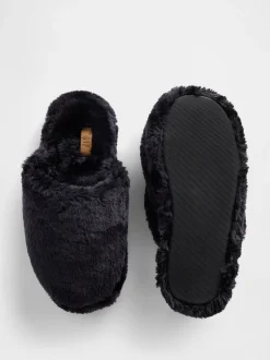 Noir - Chaussons Gap en fausse fourrure