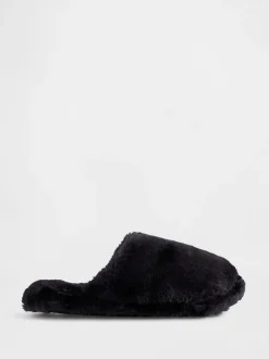 Noir - Chaussons Gap en fausse fourrure