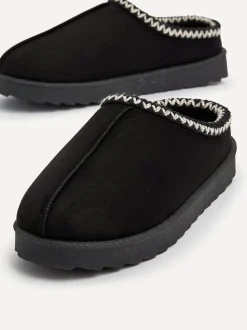 Noir - Chaussons Linzi Tana en faux daim à enfiler