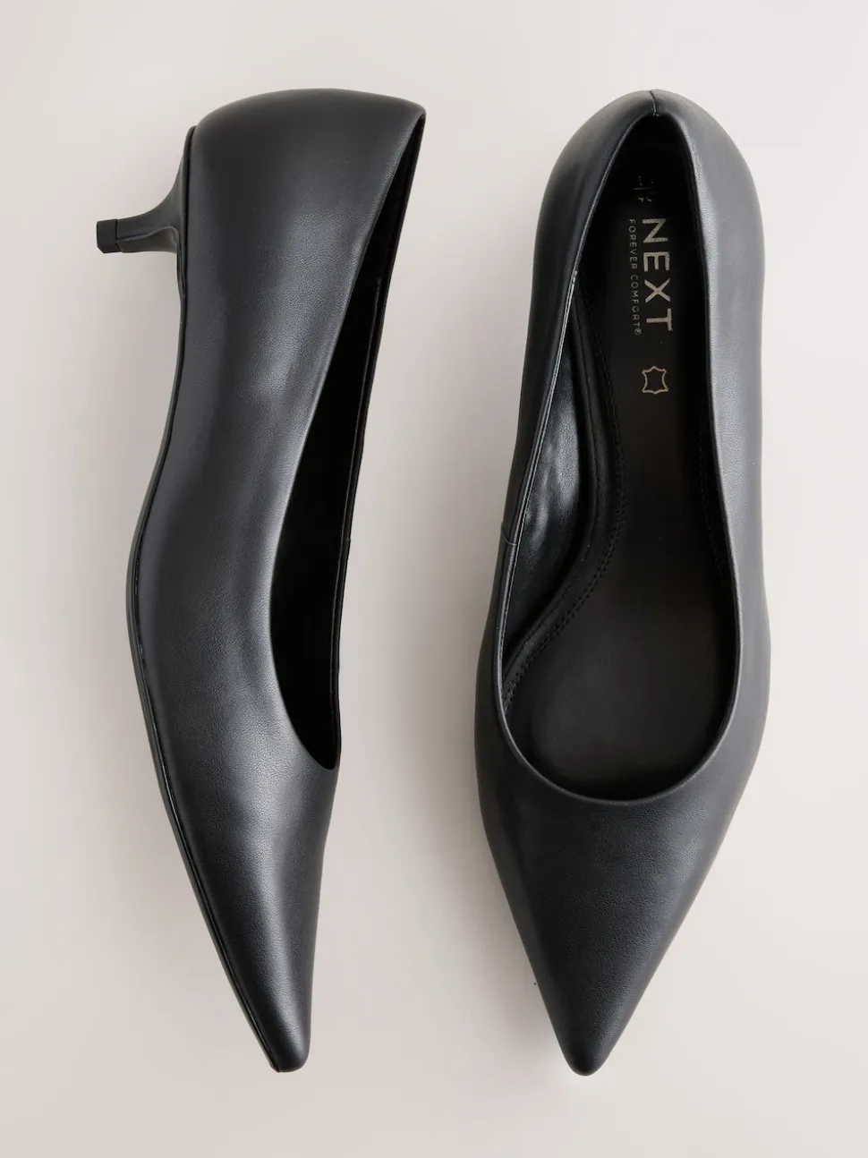 Noir - Chaussures à talons Forever Comfort® en cuir à bout pointu