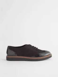 Noir - Chaussures Brogue à lacets et semelle épaisse