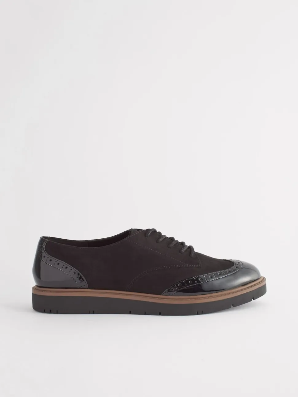 Noir - Chaussures Brogue à lacets et semelle épaisse