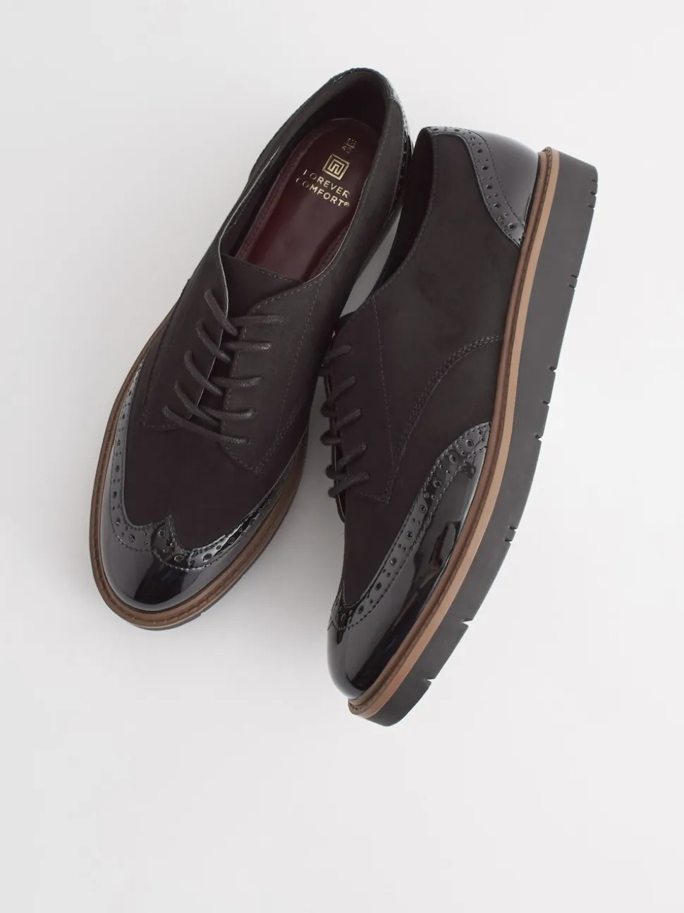 Noir - Chaussures Brogue à lacets et semelle épaisse