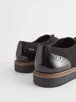 Noir - Chaussures Brogue à lacets et semelle épaisse