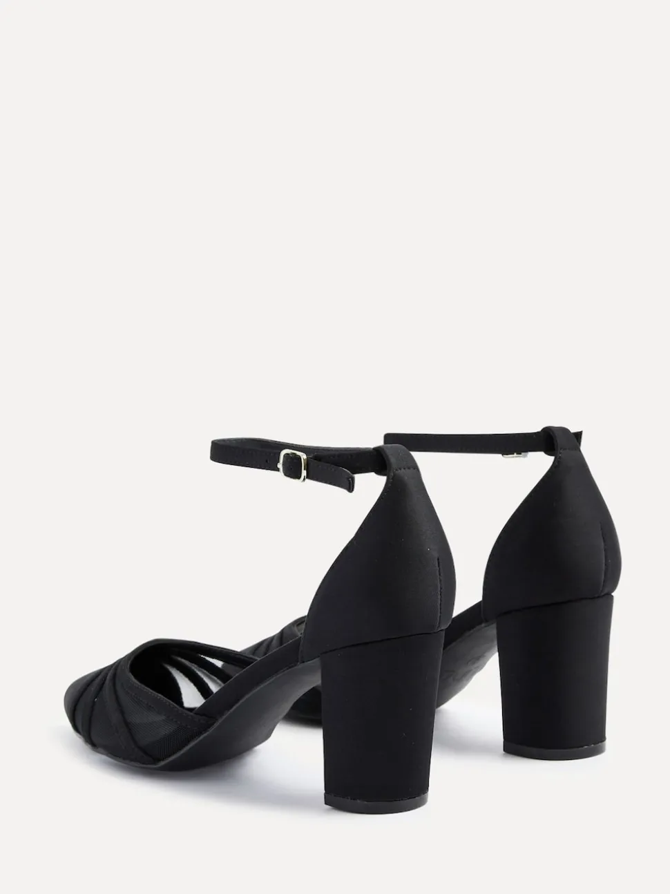 Noir - Chaussures Linzi Tasha à talons carrés avec détail en maille avant