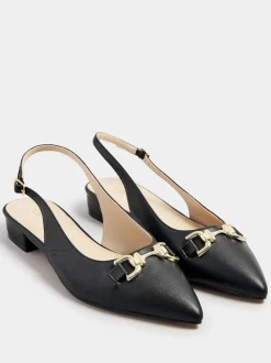 Noir - Chaussures Long Tall Sally à bride arrière bordées de métal