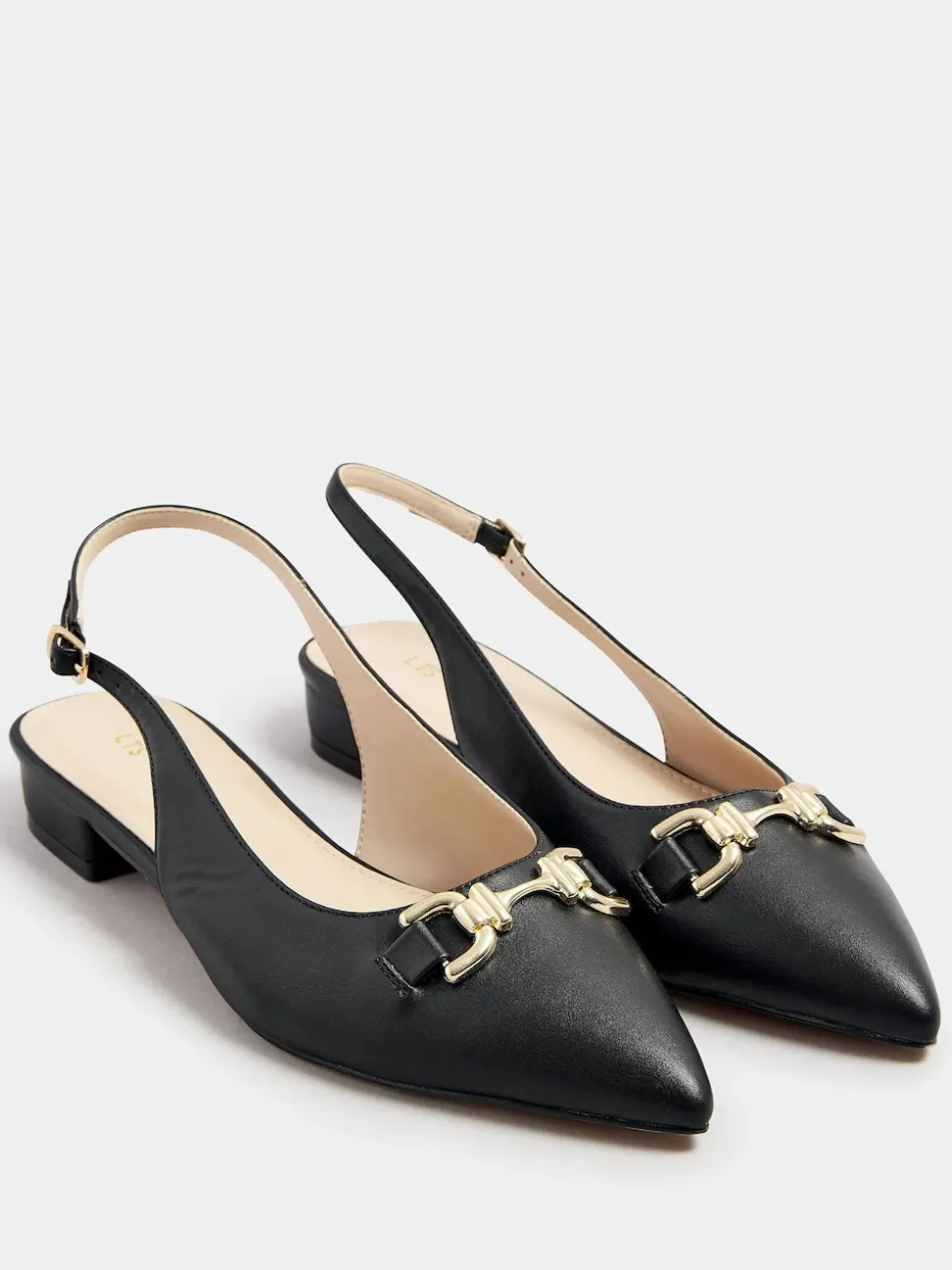 Noir - Chaussures Long Tall Sally à bride arrière bordées de métal