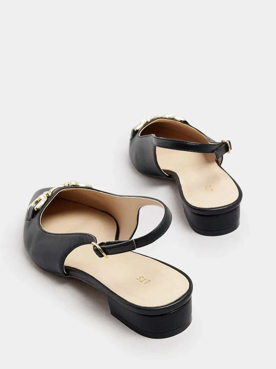 Noir - Chaussures Long Tall Sally à bride arrière bordées de métal