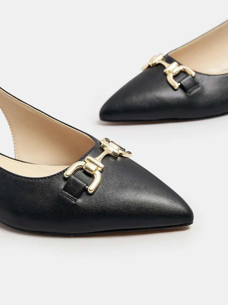 Noir - Chaussures Long Tall Sally à bride arrière bordées de métal