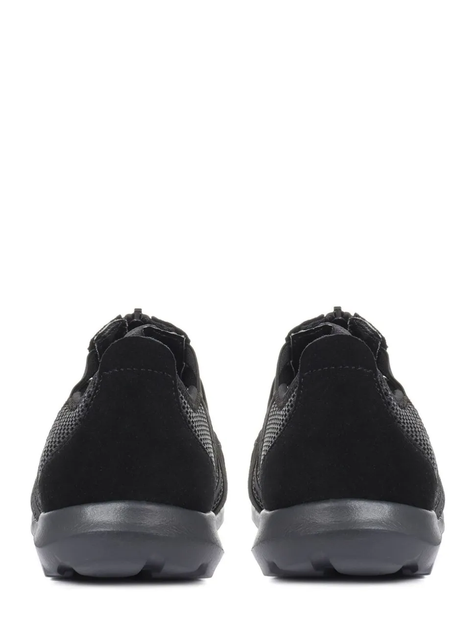 Noir - Chaussures Pavers en cuir décontractées coupe large pour femme