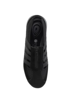 Noir - Chaussures Pavers en cuir décontractées coupe large pour femme