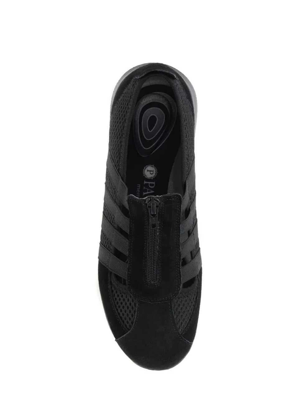 Noir - Chaussures Pavers en cuir décontractées coupe large pour femme
