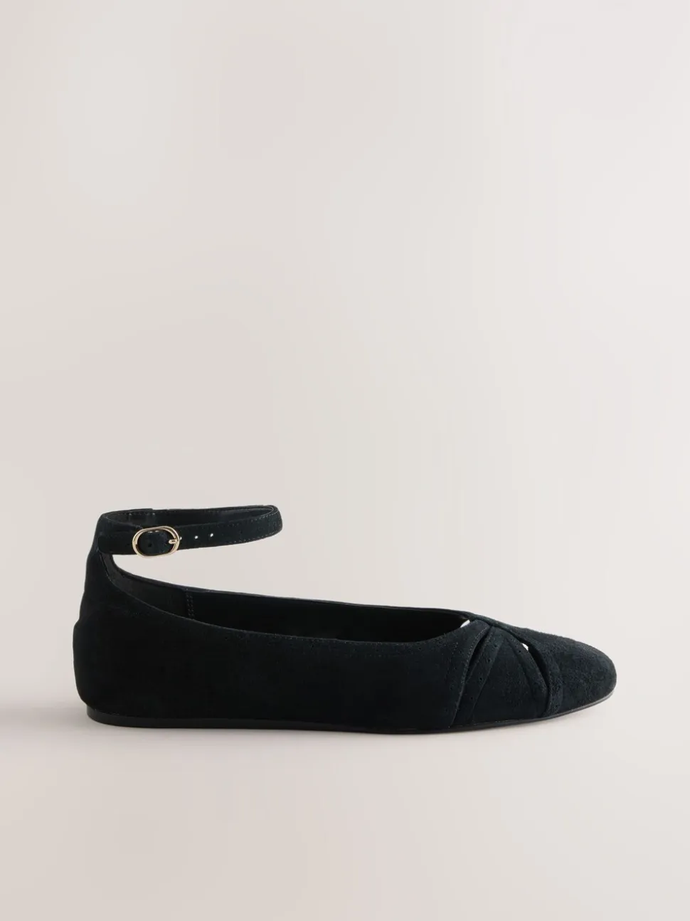 Noir - Chaussures plates Forever Comfort® en cuir avec bride à la cheville