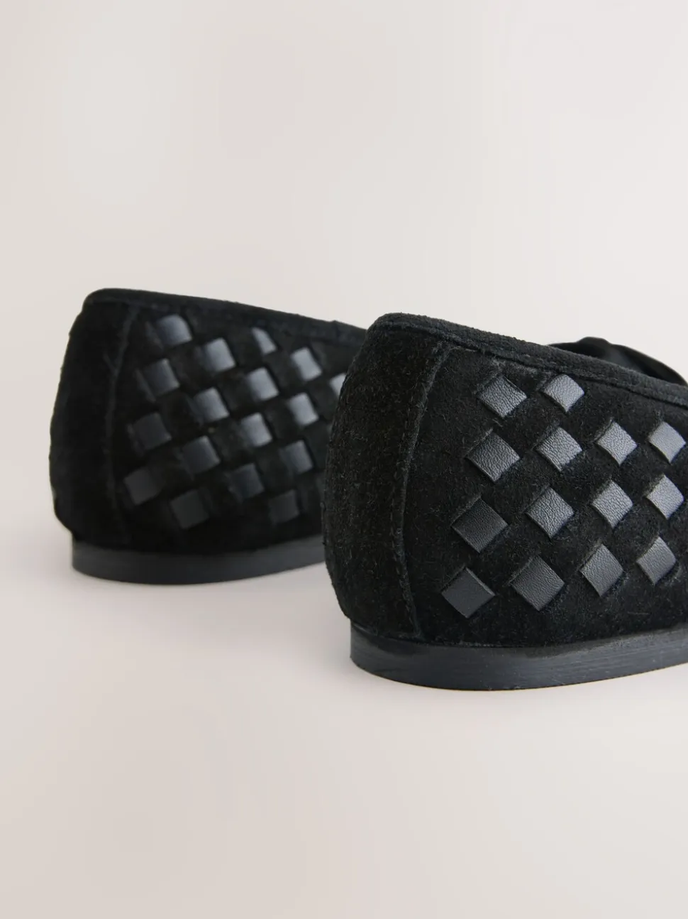 Noir - Chaussures plates tissées en cuir Forever Comfort®