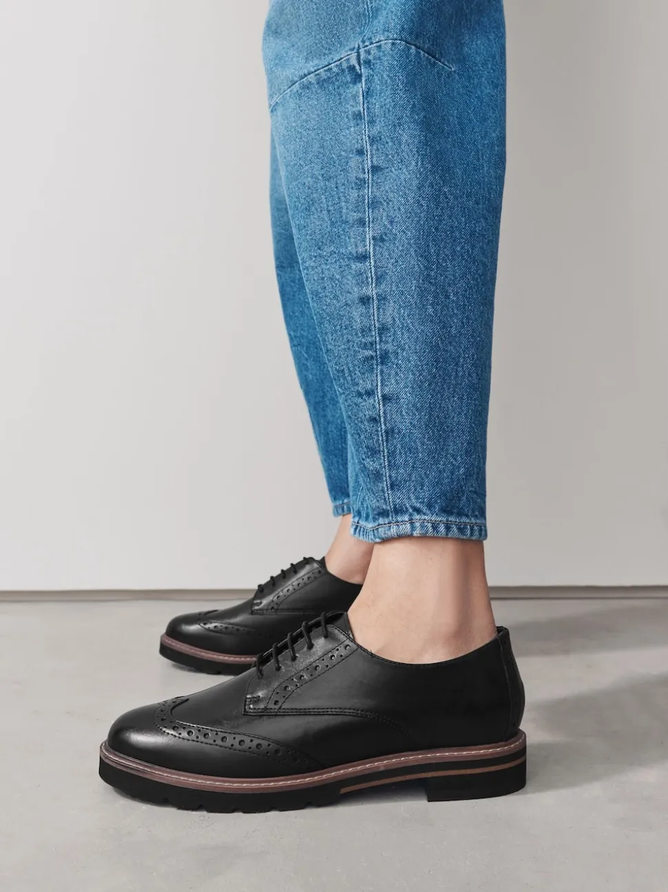 Noir - Chaussures richelieu Forever Comfort® en cuir à lacets et semelles épaisses