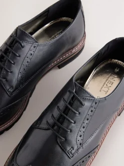 Noir - Chaussures richelieu Forever Comfort® en cuir à lacets et semelles épaisses
