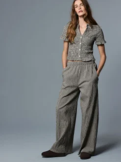 Noir - Chemise à manches courtes et carreaux vichy