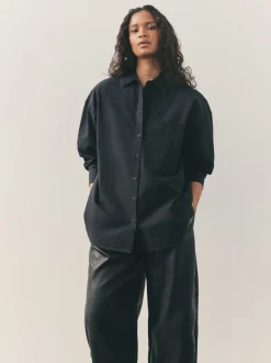 Noir - Chemise décontractée en pur coton Simply Ordinary