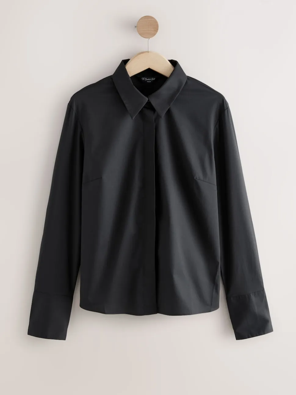 Noir - Chemise extensible ajustée Essential à manches longues