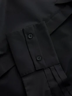 Noir - Chemise extensible ajustée Essential à manches longues