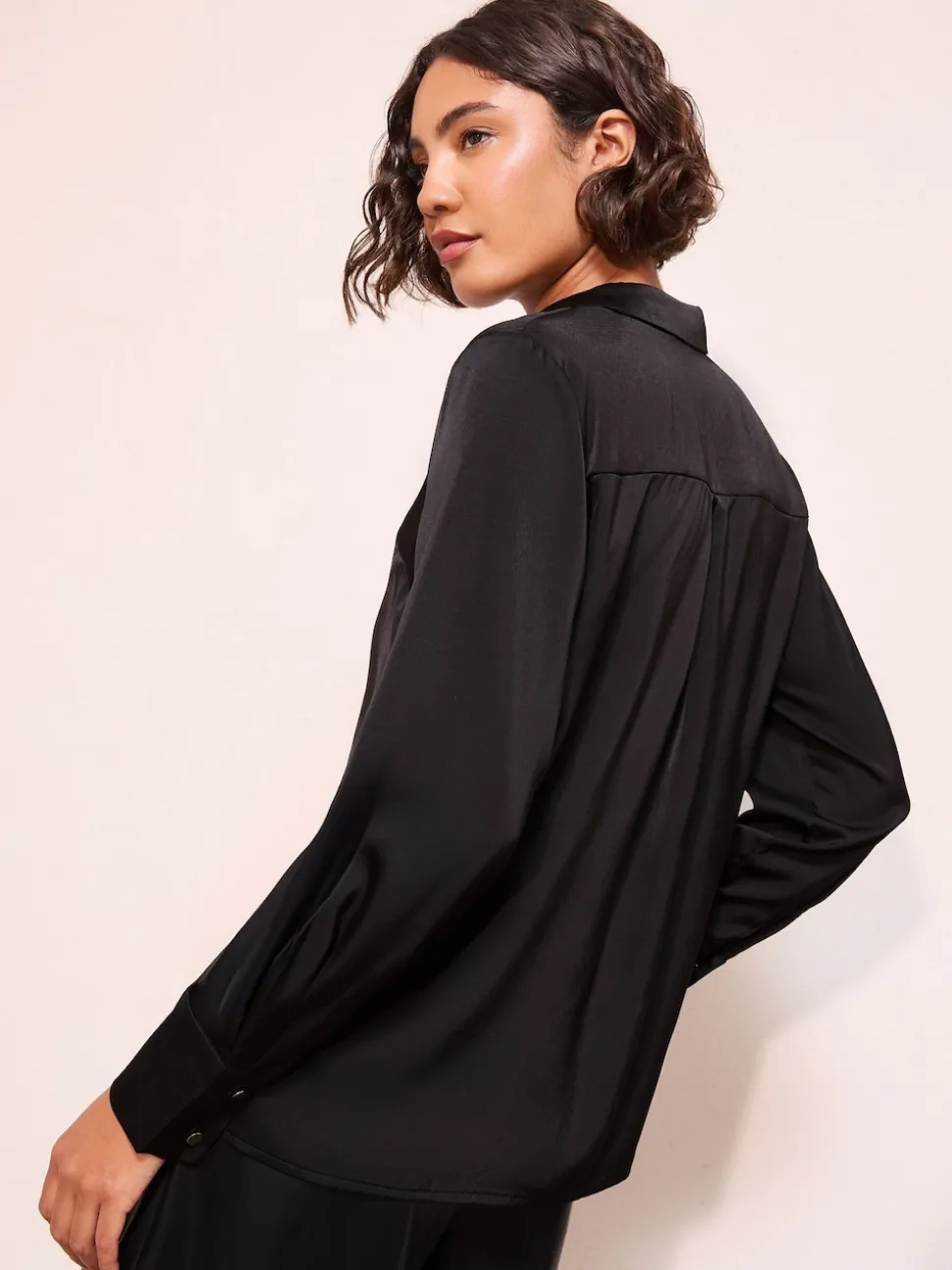 Noir - Chemise Friends Like These Satin À boutons