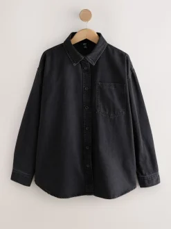 Noir - Chemises oversize en Denim