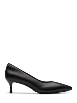Noir - Clarks Leather Adela Court Shoes