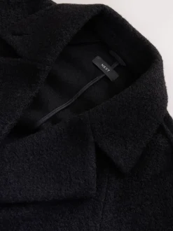 Noir - Coatigan boutonné Revere