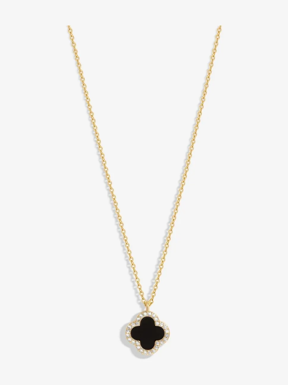 Noir - Collier Jon Richard pendentif trèfle Jet