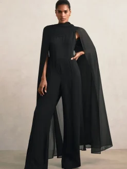 Noir - Combinaison cape ample Reiss Farley