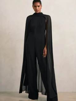 Noir - Combinaison cape ample Reiss Farley