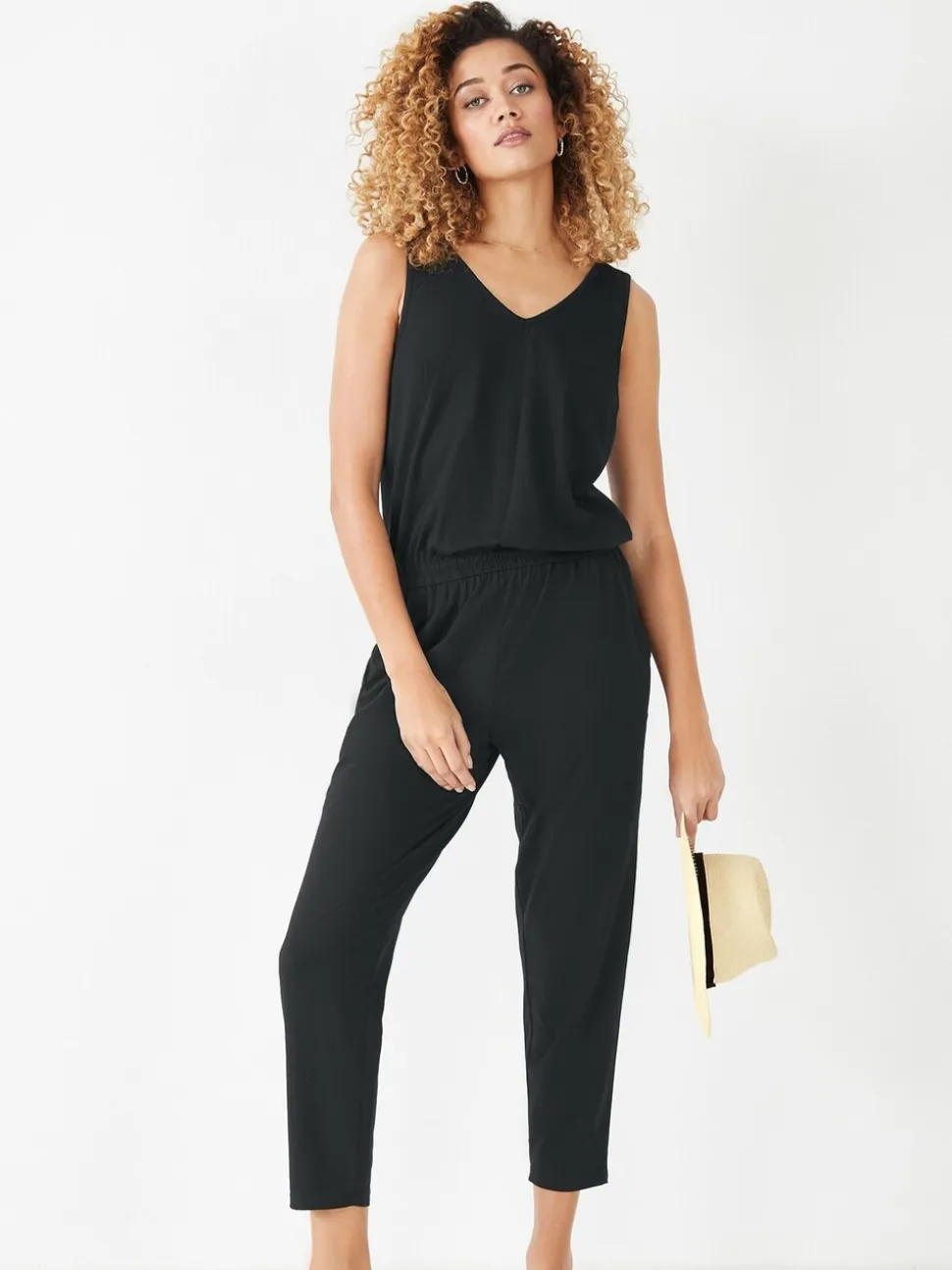 Noir - Combinaison courte en jersey Hush