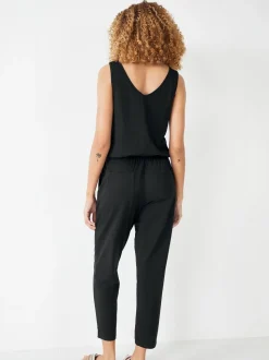Noir - Combinaison courte en jersey Hush
