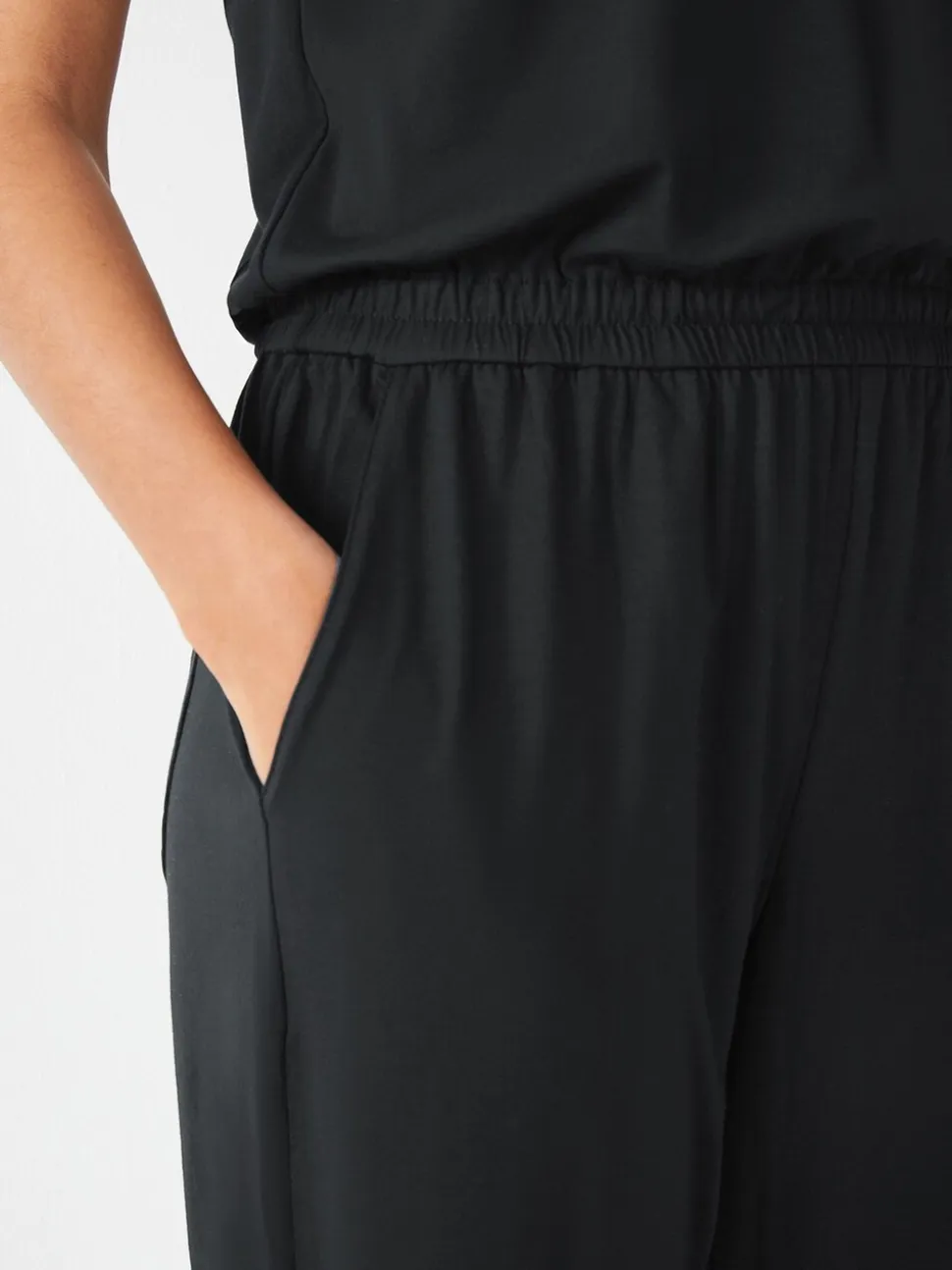 Noir - Combinaison courte en jersey Hush