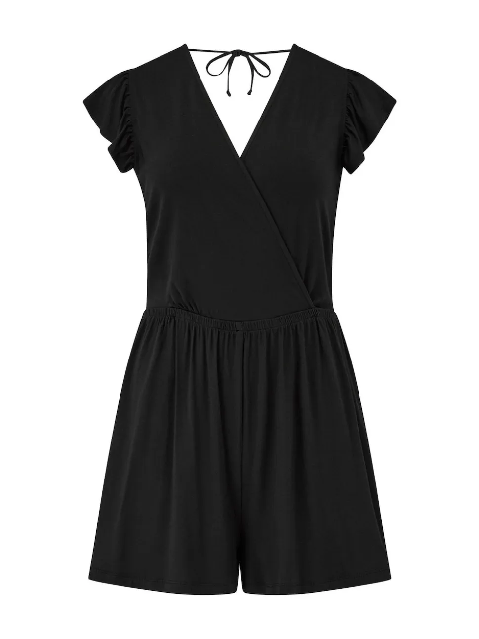 Noir - Combinaison de plage Pour Moi en jersey extensible à volants