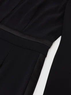Noir - Combinaison Reiss Evora à décolleté plongeant et manches fendues