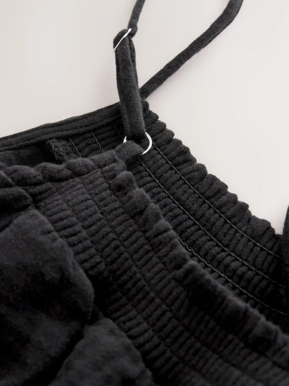 Noir - Combi-short en tissu double