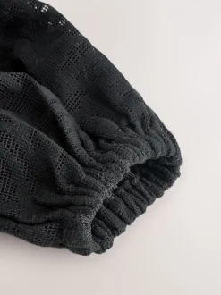 Noir - Couverture à manches longues en jacquard