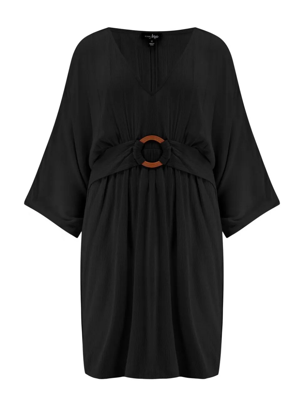 Noir - Couverture de plage tissée Pour Moi Crinkle O Ring