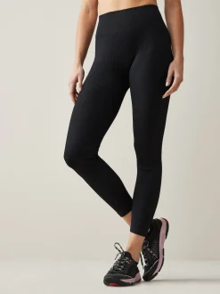 Noir - Côtelé sans couture Taille haute Leggings