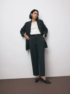 Noir - Cuir haut de gamme avec mocassins à talons à glands Motionflex à bout pointu