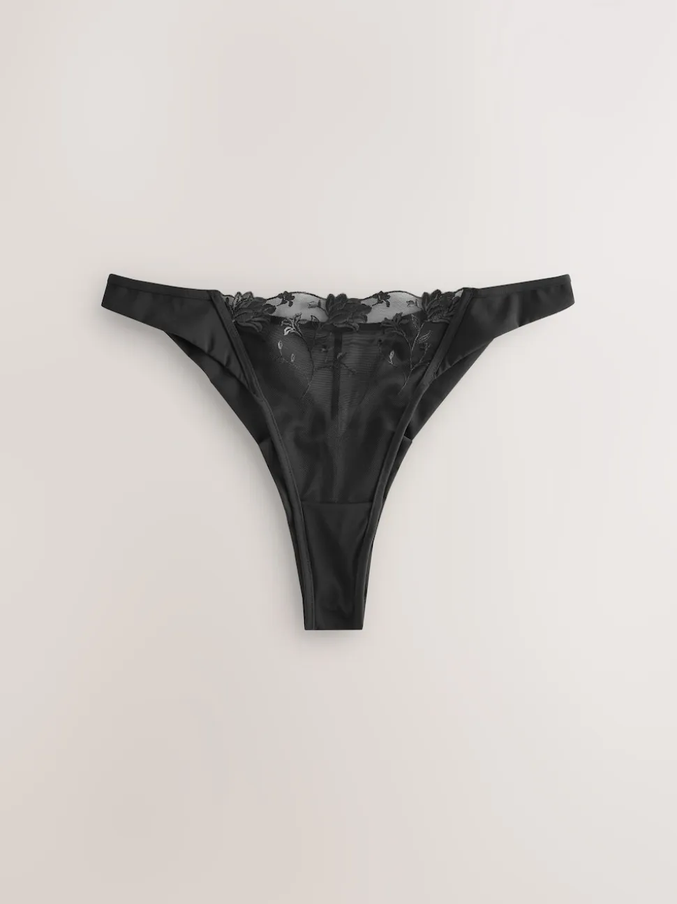 Noir - Culotte brodée fleuri Premium Suisse