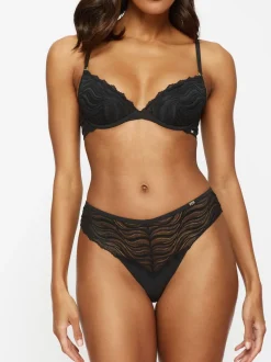 Noir - Culotte brésilienne KBX Lola en dentelle