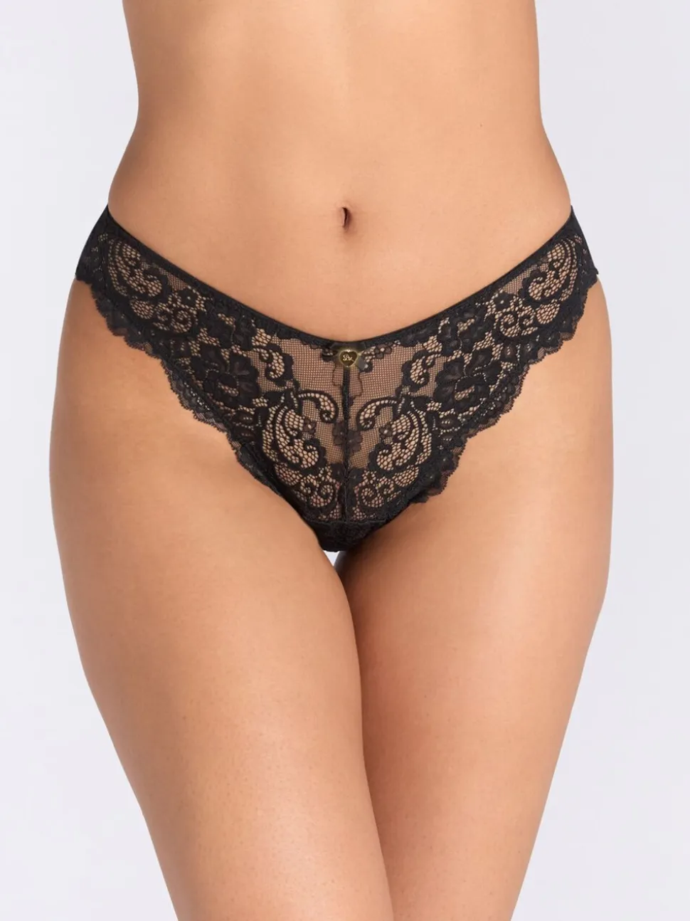 Noir - Culotte brésilienne Boux Avenue Emma en dentelle