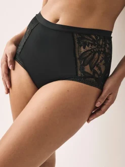 Noir - Culotte Dentelle Et Microfibre
