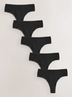 Noir - Culotte en coton riche 5 Pack