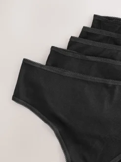 Noir - Culotte en coton riche 5 Pack